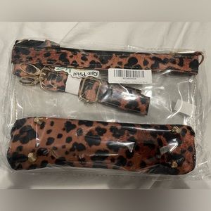 Clear Crossbody Stadium with Leopard Trim.